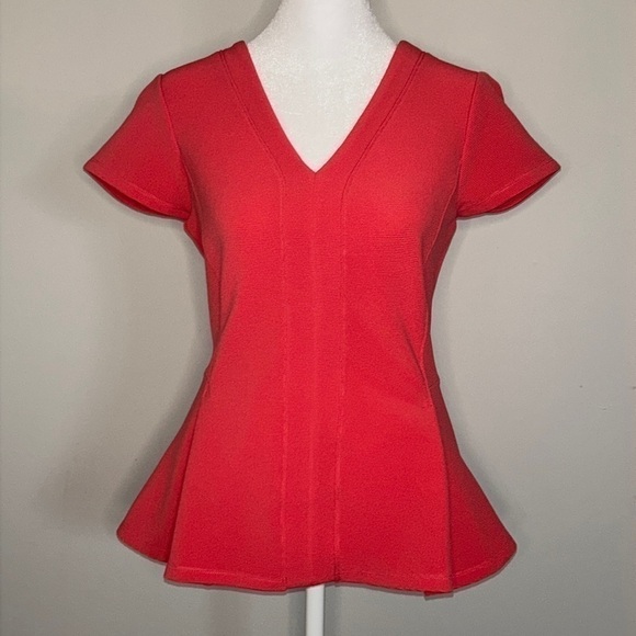 Halogen Barbie Pink Bodycon Peplum Top Size Small - Picture 1 of 6